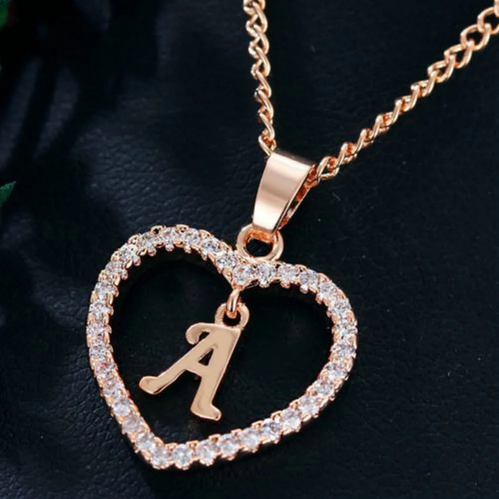Rose Gold Letter Necklace pendant( A-Z)