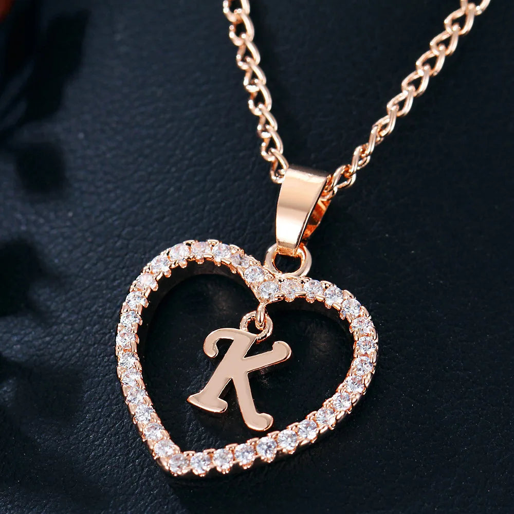 Rose Gold Letter Necklace pendant( A-Z)