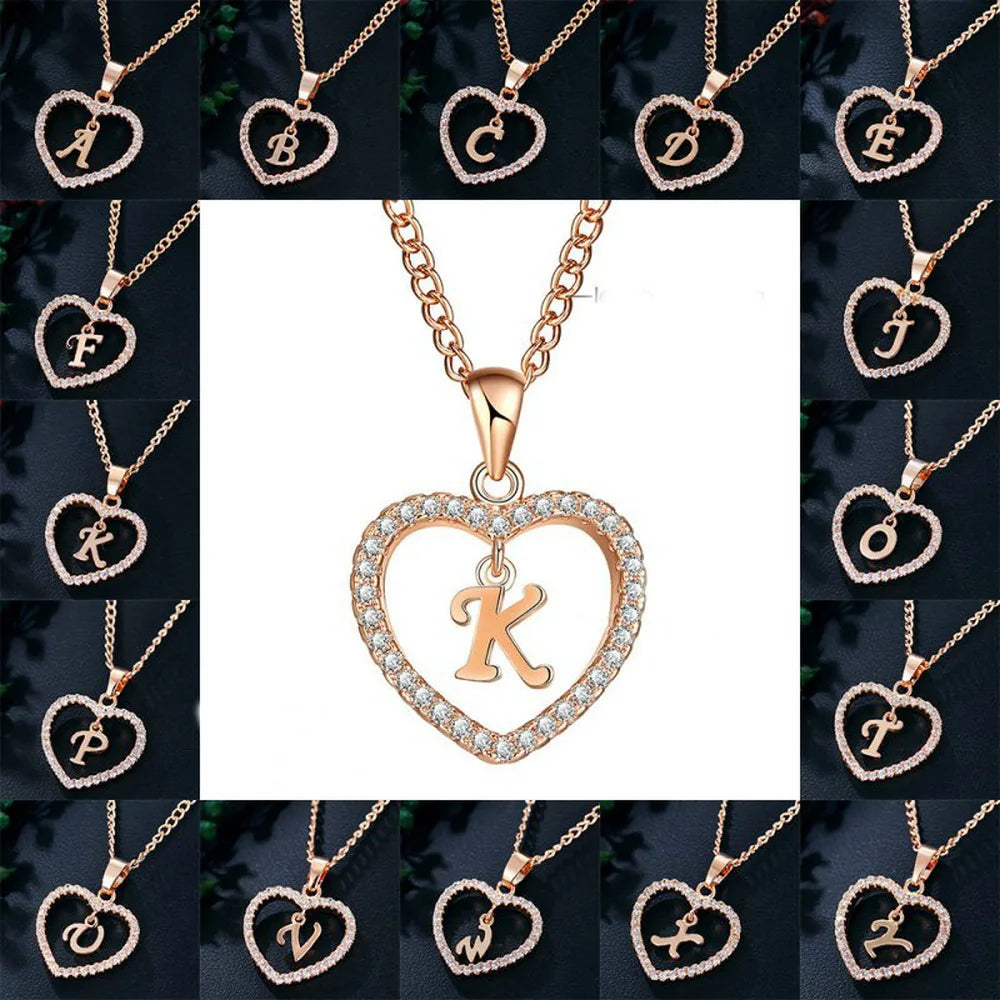 Rose Gold Letter Necklace pendant( A-Z)
