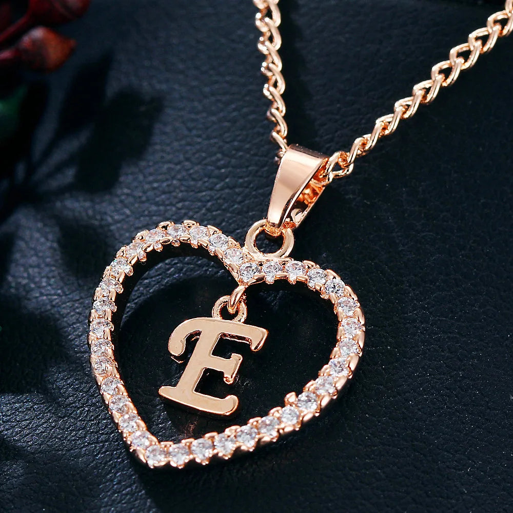 Rose Gold Letter Necklace pendant( A-Z)
