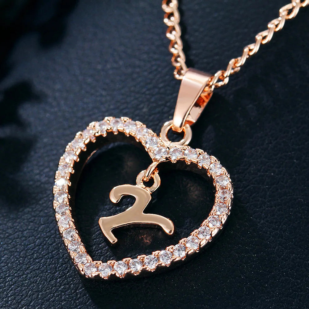 Rose Gold Letter Necklace pendant( A-Z)