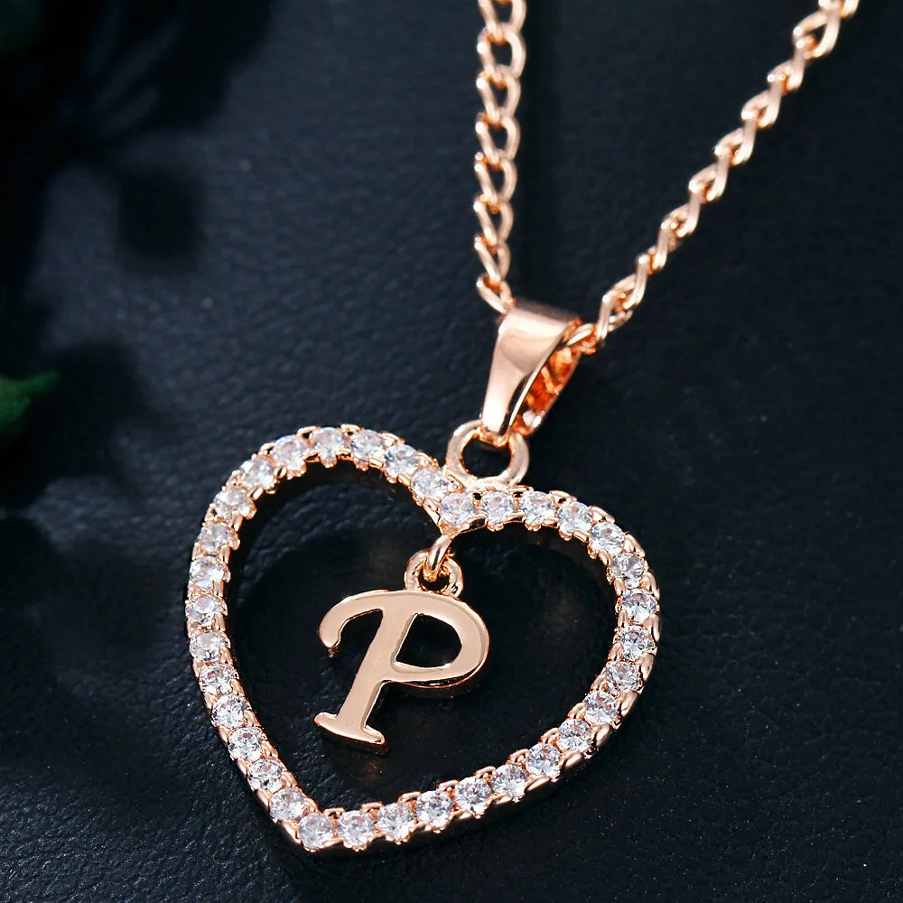 Rose Gold Letter Necklace pendant( A-Z)