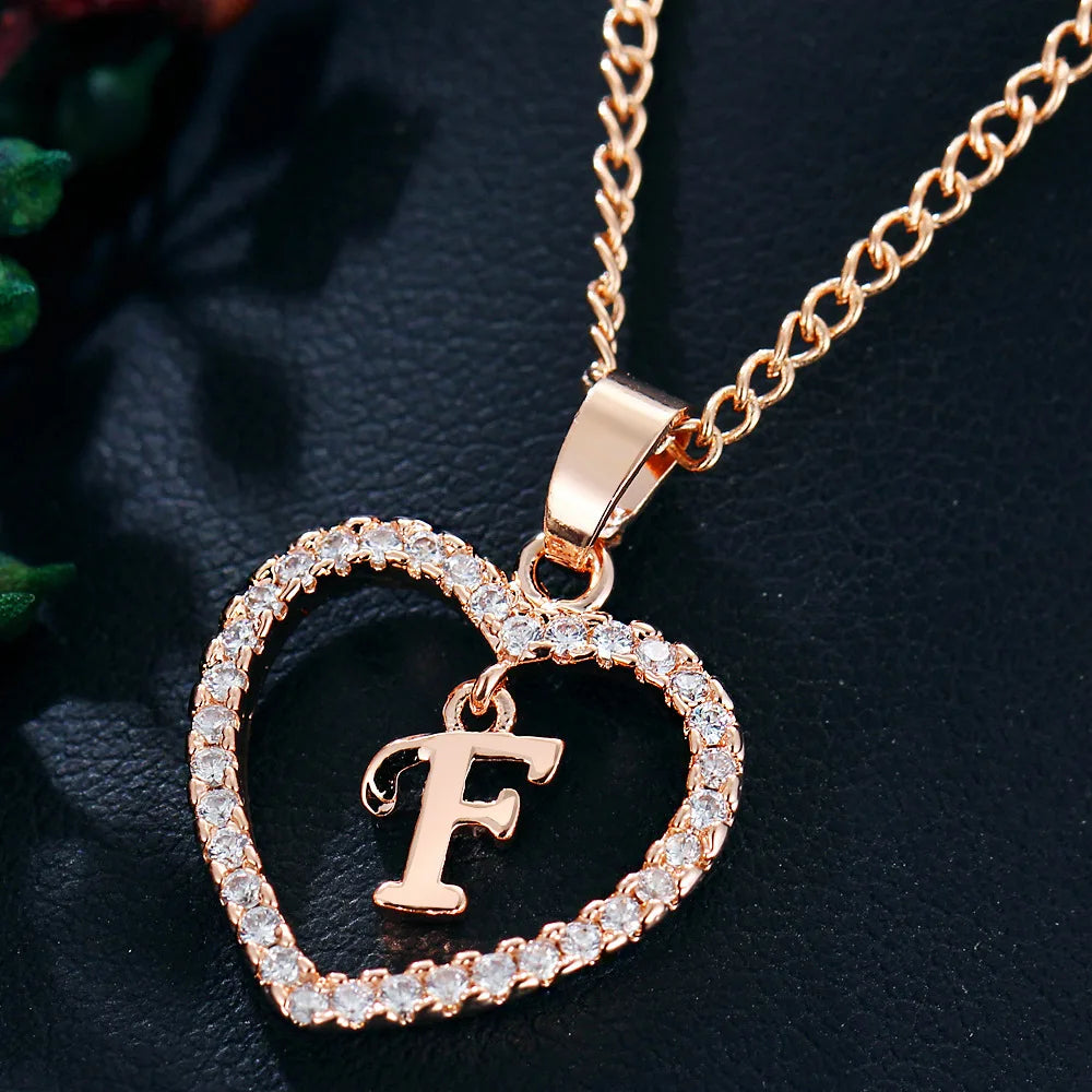 Rose Gold Letter Necklace pendant( A-Z)