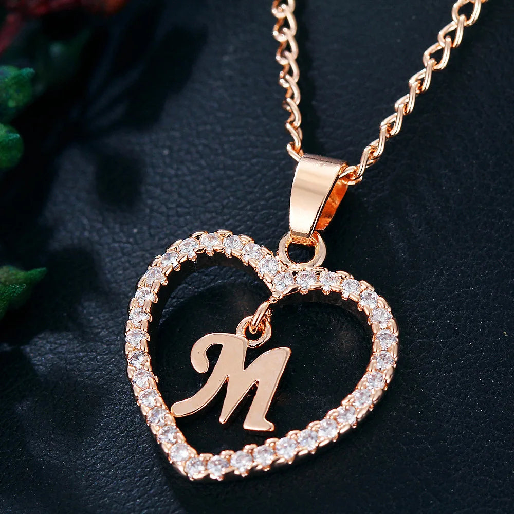 Rose Gold Letter Necklace pendant( A-Z)
