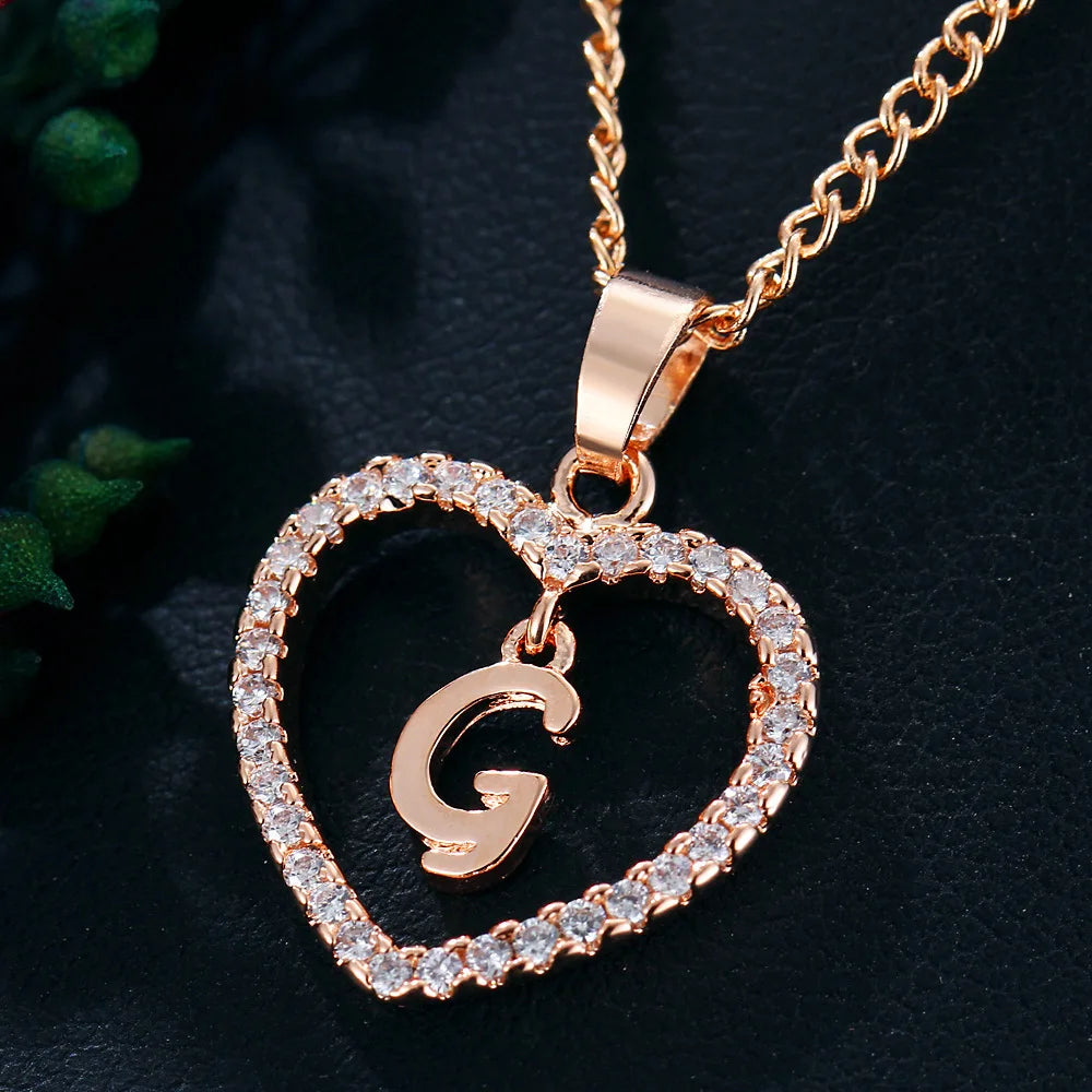 Rose Gold Letter Necklace pendant( A-Z)