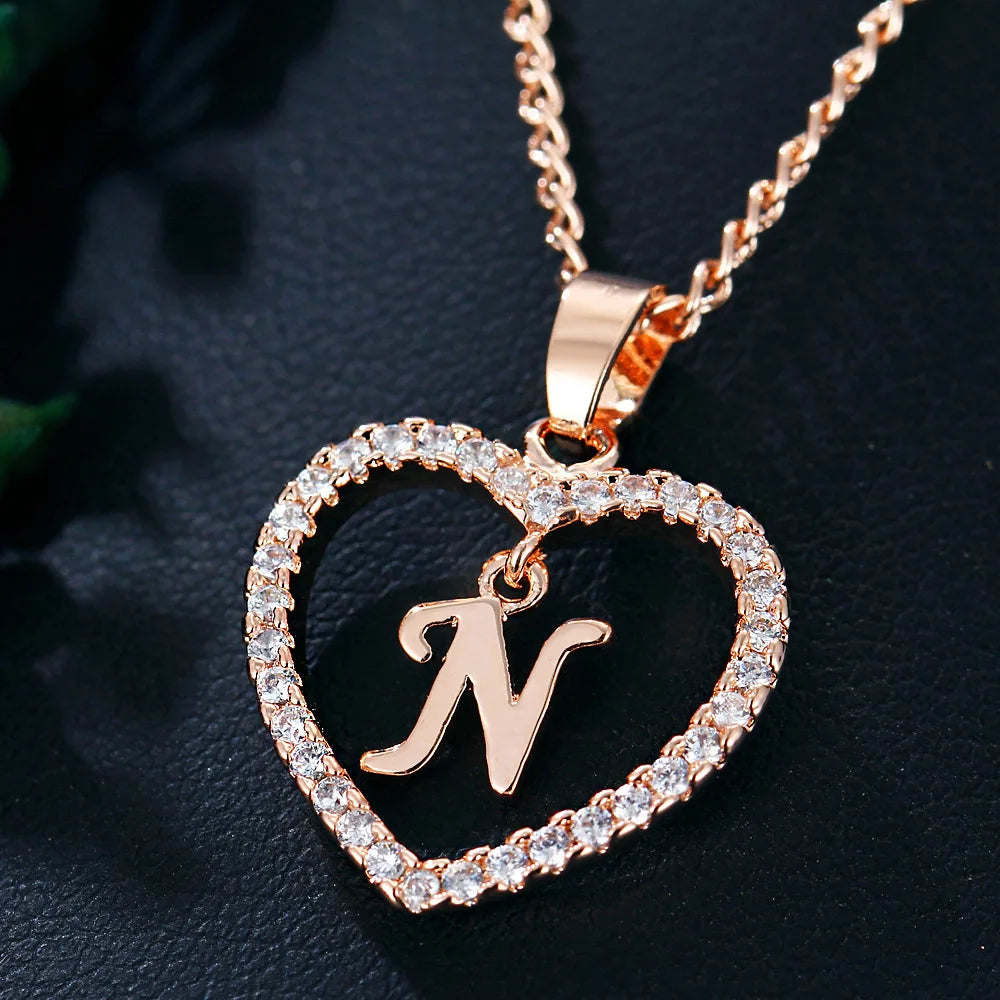Rose Gold Letter Necklace pendant( A-Z)
