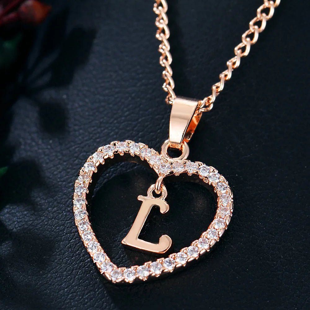 Rose Gold Letter Necklace pendant( A-Z)