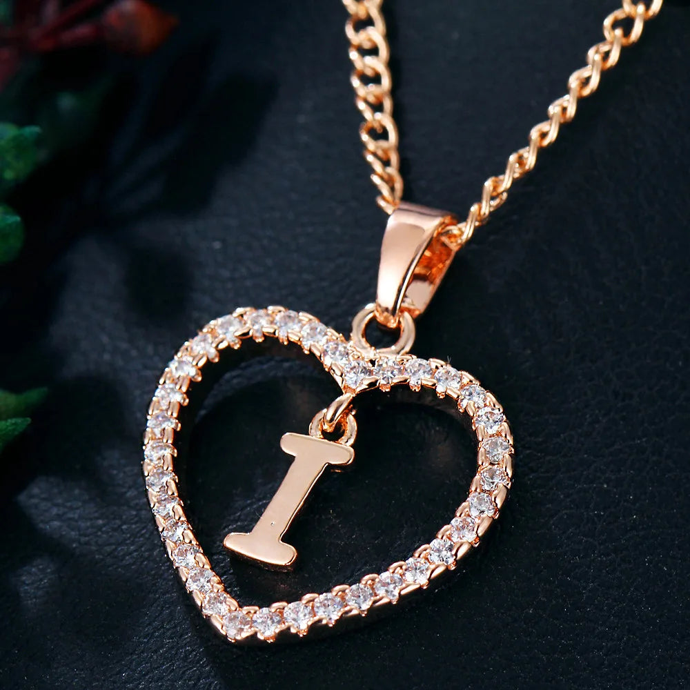Rose Gold Letter Necklace pendant( A-Z)