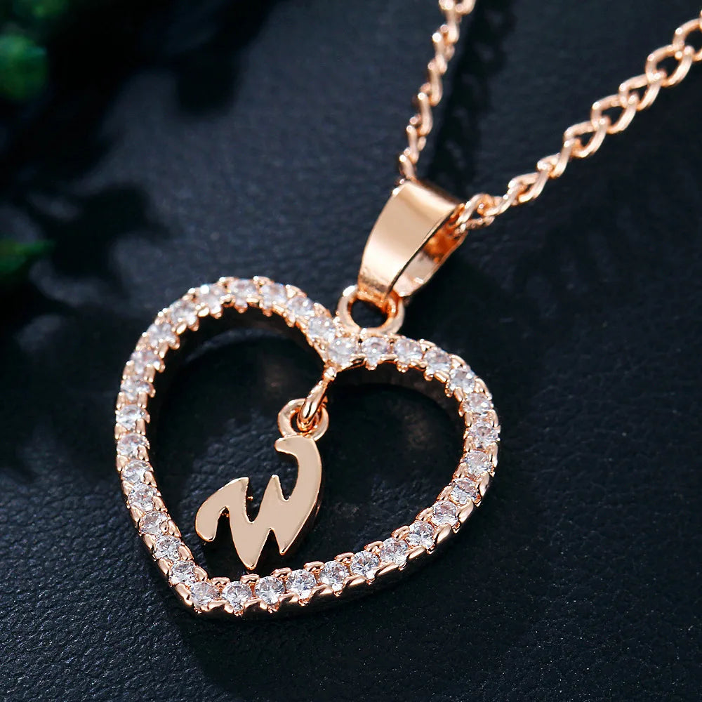 Rose Gold Letter Necklace pendant( A-Z)