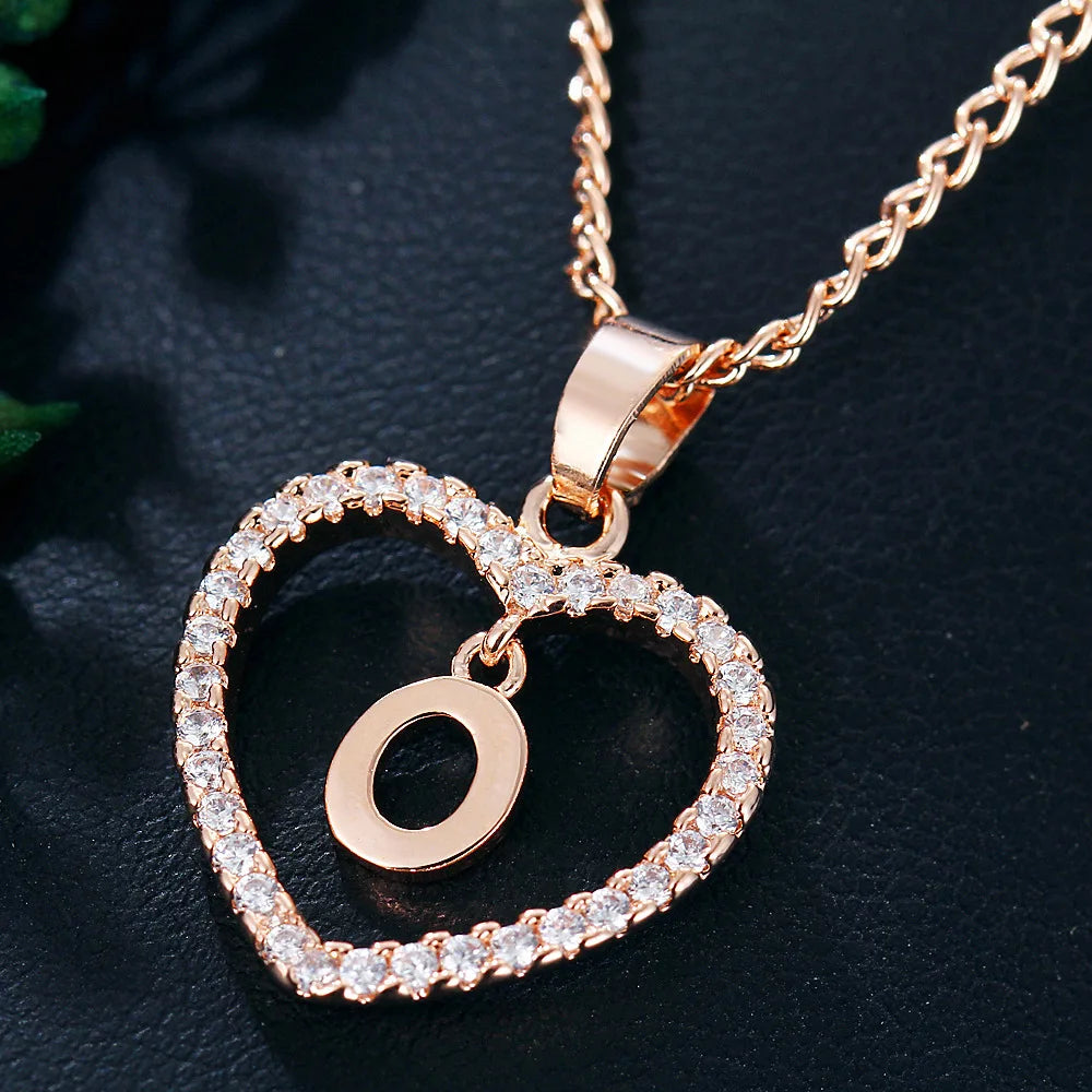 Rose Gold Letter Necklace pendant( A-Z)