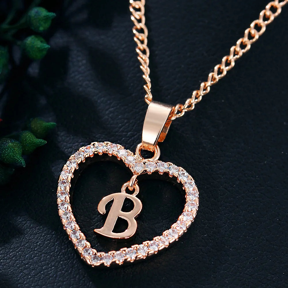 Rose Gold Letter Necklace pendant( A-Z)