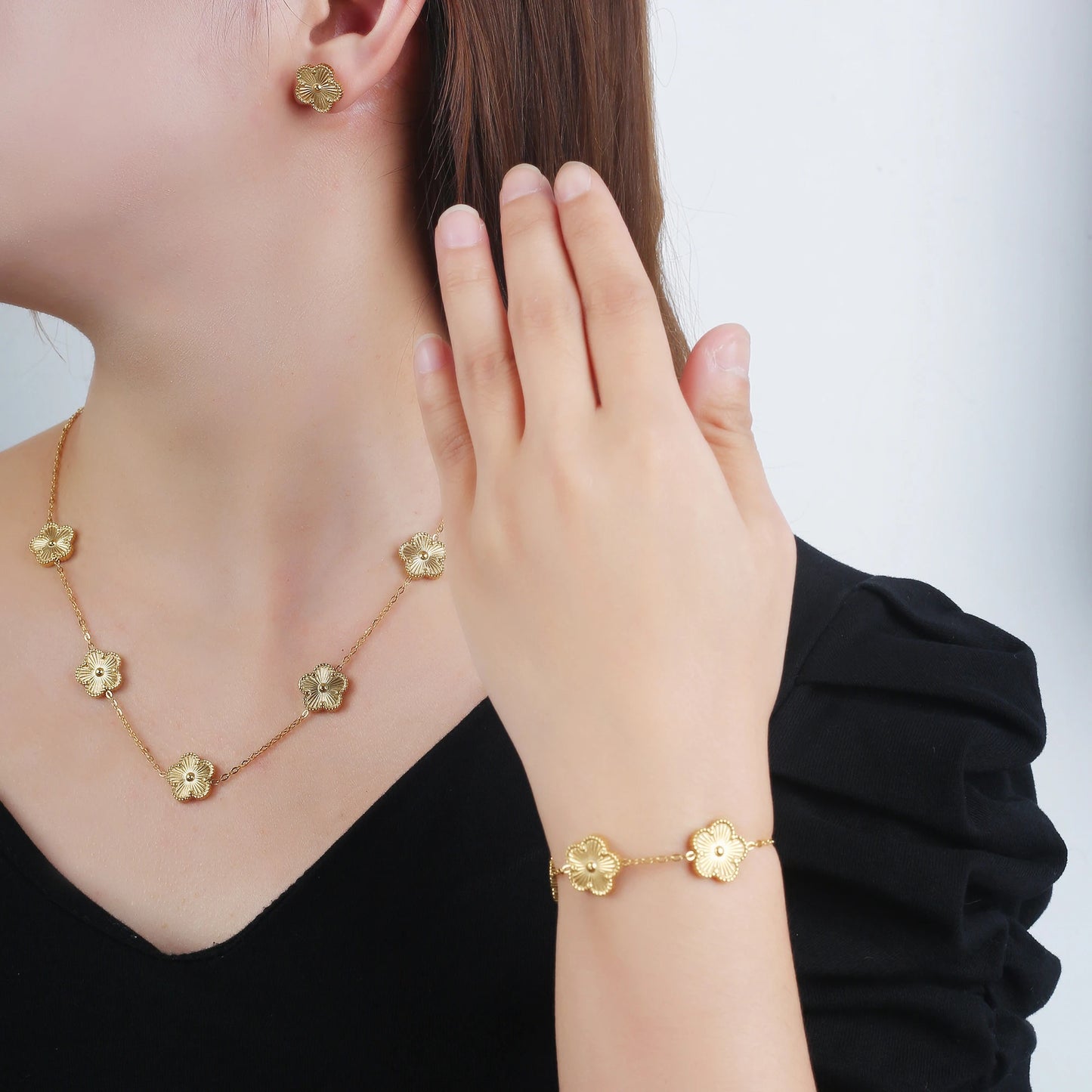 Classic Luxury 4pcs Stainless Steel Set For Women