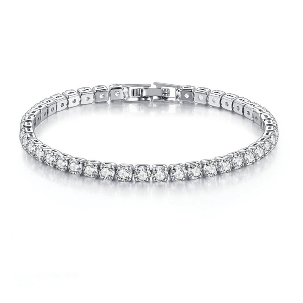 3/4/5mm Plated Gold Color Tennis Bracelet