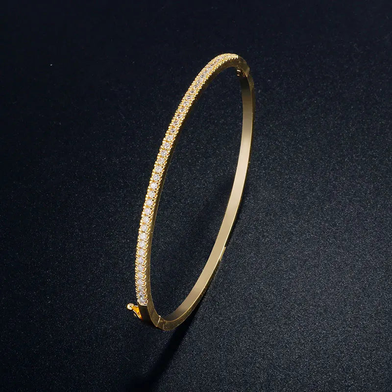Shiny plated Thin Bangle Bracelet