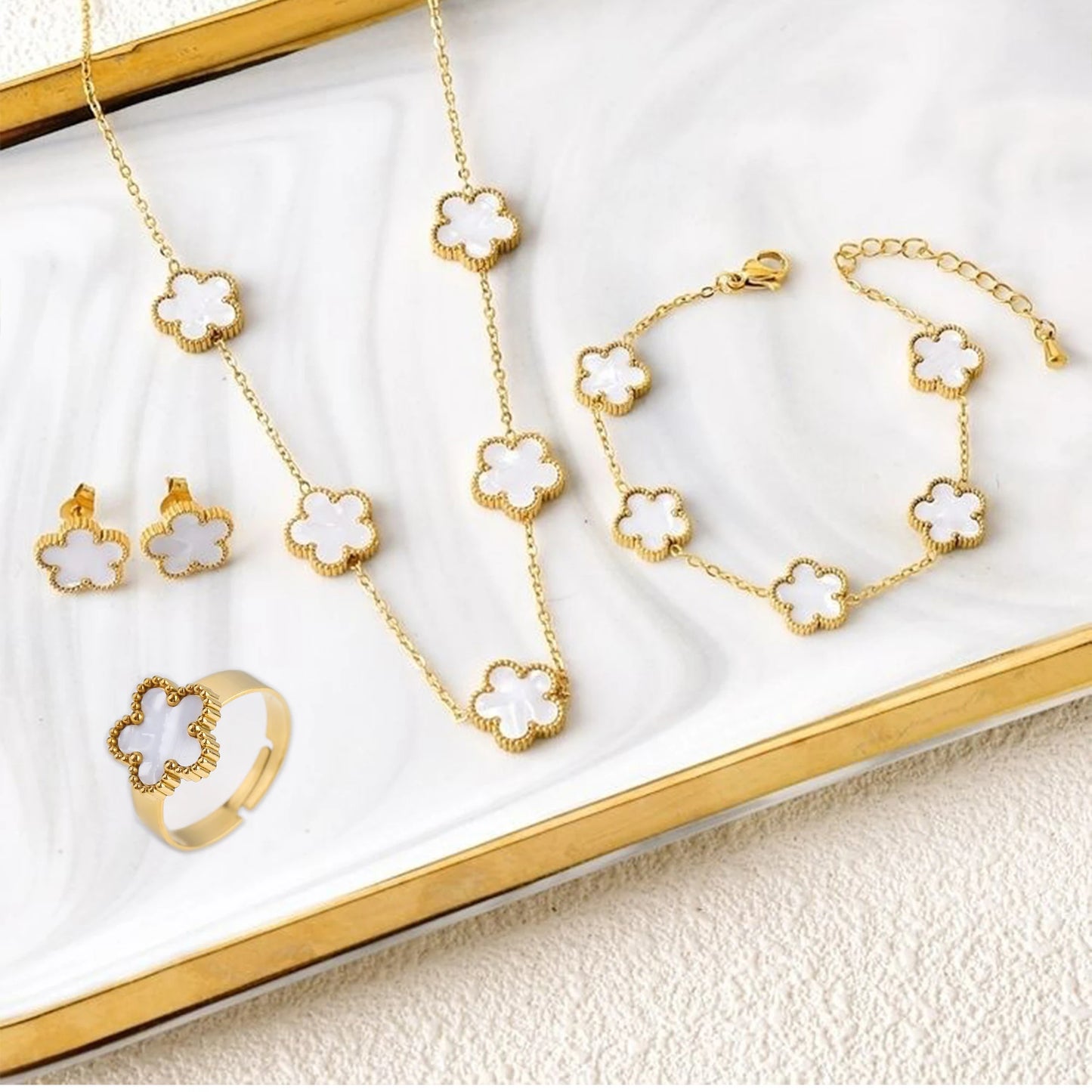 Classic Luxury 4pcs Stainless Steel Set For Women