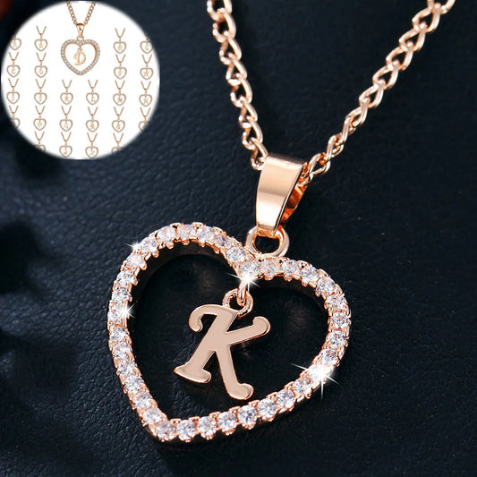 Rose Gold Letter Necklace pendant( A-Z)