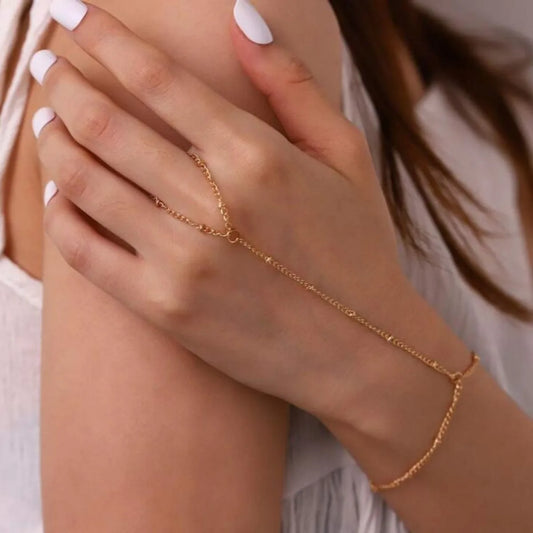 1pc New Golden Chain Finger Bracelet